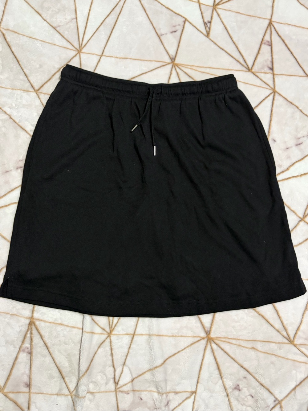 Woman Within Black Pull-On A-Line Skirt with Drawstring